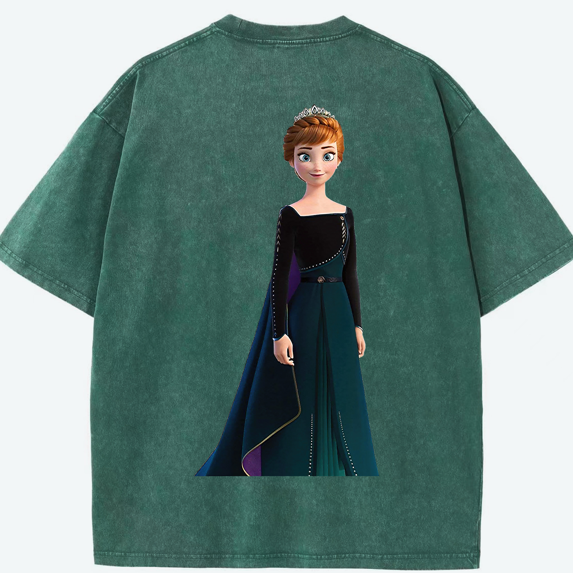 （画像用） アナと雪の女王 アンナ エルサ Frozen Anna Elsa 綿100% ヴィンテージ風 半袖Tシャツ（背面プリント）